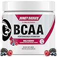 Honey Badger BCAA + EAA Amino Acids Electrolytes Powder, BCAAs + L-Glutamine, Keto, Vegan, Sugar Free for Men & Women, Hydration & Post Workout Muscle Recovery Drink Mix, Wild Berry, 30 Servings
