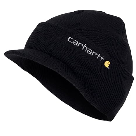 Carhartt Wintermütze mit Schirm - Schwarz Strickmütze Hüte Beanie Mütze Kappe Mä CHA164BLK