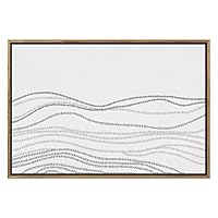 SIGNWIN Framed Canvas Print Wall Art Rolling Waves Line Art Formation Geometric Line Illustrations Modern Art Mid-Century Modern Colorful Warm for Living Room, Bedroom, Office - 16