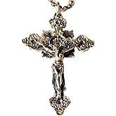 elegantmedical S925 Sterling Silver Large Crucifix Cross rosary part necklace pendant catholic gift
