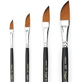 GACDR Watercolor Dagger Brush Set &ndash; 4 PCS Pinstriping Brush Set | Premium Dagger Paint Brush for Acrylic Painting Detail, Fine Lines, Acrylic, Ink, Gouache with Korean Nylon Hair
