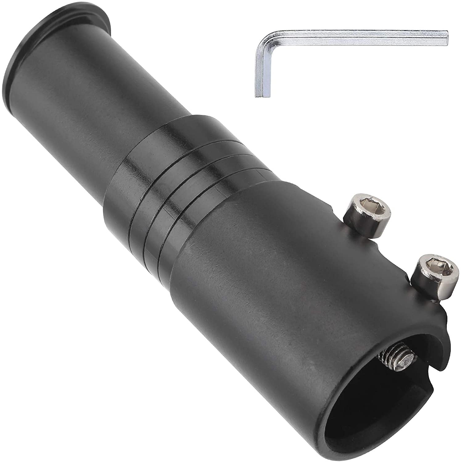 Bike Stem Riser Aluminum 120mm Handlebar Stem Riser with Hex Key for 1-1/8" 28.6mm Fork Mountain Bike Road Bike MTB BMX Fixie Black