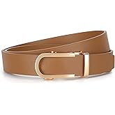 JASGOOD Women Leather Ratchet Belt for Jeans Pants Dresses Adjustable Belt with Automatic Sliding Buckle, Width 1.2"