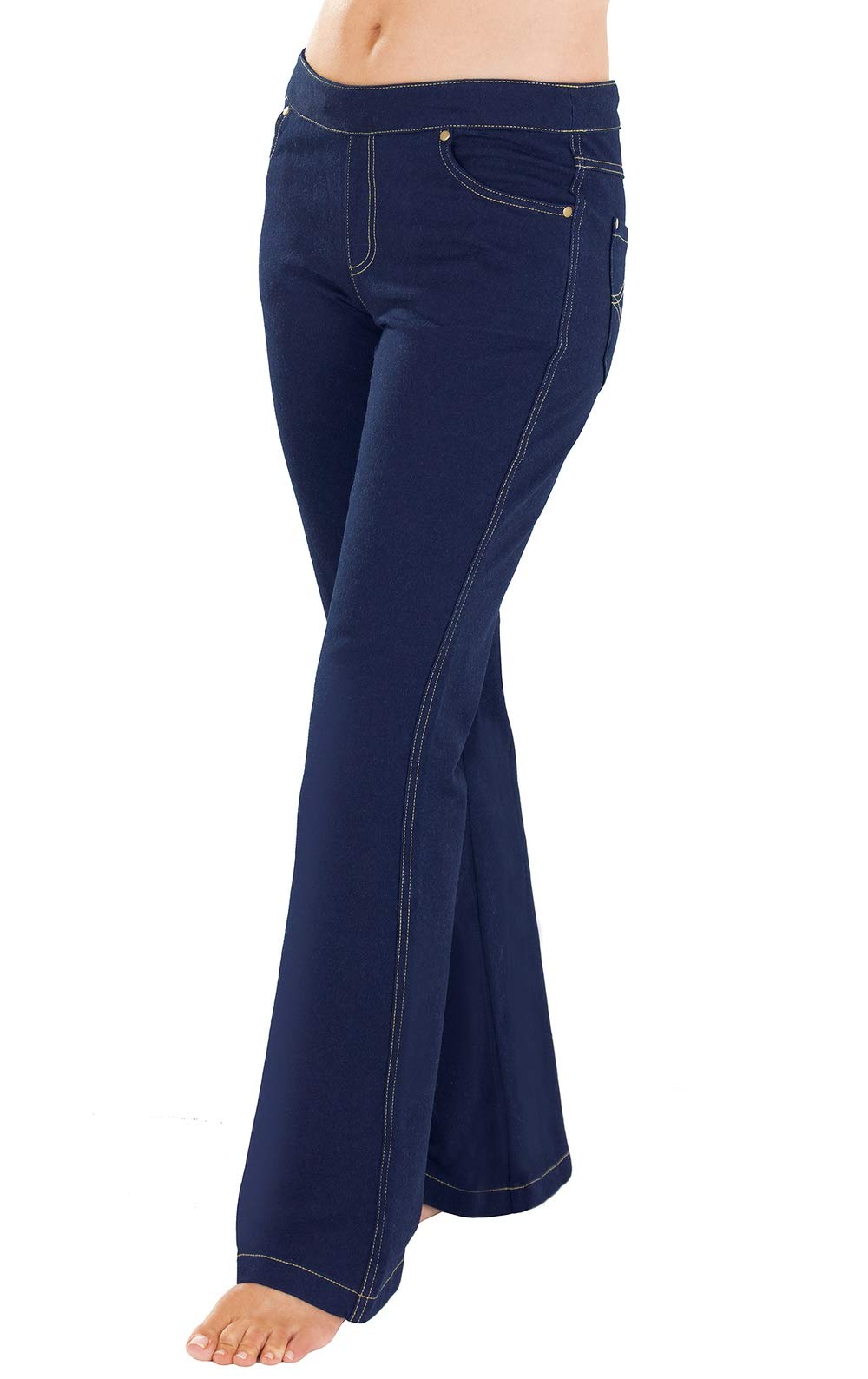 PajamaJeans Womens Stretch Jeans Bootcut – Jeans for Women, Indigo, L