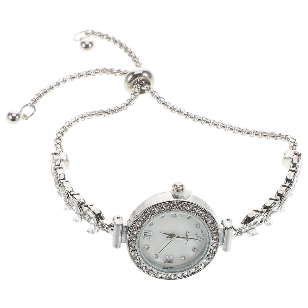 minkissy Rhinestone Women Watch Elegant Silver Bracelet with Quartz Mechanism Mermaid Themed Design Durable for Casual and Formal Occasions