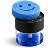 OVVE HOME Dish Soap Dispenser with Sponge Holder | Scrub Daddy Compatible | Dish Soap Dispenser and Sponge Holder in One, Fits Scrub Daddy Sponges. Manual Pump. Kitchen Sink Organizer