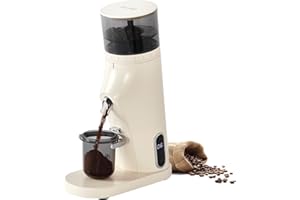 Gemilai Electric Conical Burr Coffee Grinder, Coffee Bean Grinder with Smart 60S Timer, 60 Precise Adjustable Grind Settings for Espresso, 2-12 Cup, Easy to Clean, Durable & Quiet, G9010B White