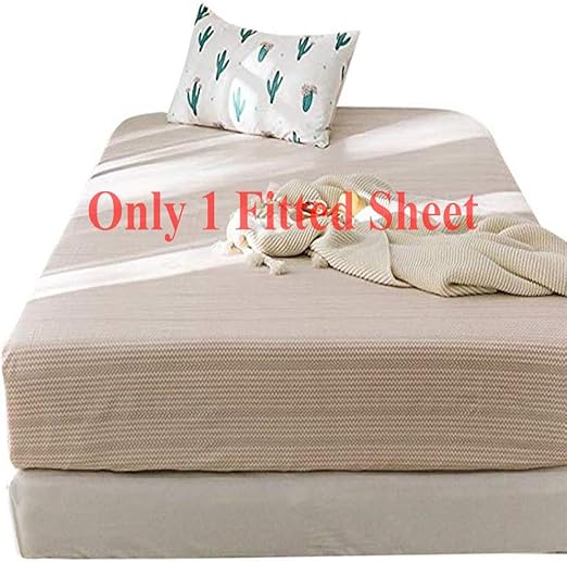 Amazon Com Cotton Fitted Sheet Twin Wave Striped Bedding Sheet