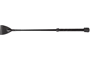 Huntley Equestrian Leather Jumping Bat Riding Crop Beautifully Crafted in England - Black - Leather Handle