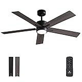 VAGIZM Ceiling Fan with Light Remote: 52 Inch