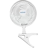 Hurricane Clip Fan - 6 Inch | Classic Series | Powerful Clamp Fan for Sturdy and Quiet Operation, 2 Speed Settings, Adjustable Tilt - ETL Listed, White