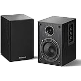 Elimavi Powered Bookshelf Speakers, 40W X 2 Record Player Speakers with 4 Inch Woofer and a 1" Silk Dome Tweeter, BT5.3/RCA/USB-C Audio Input for PC and TVs, Black