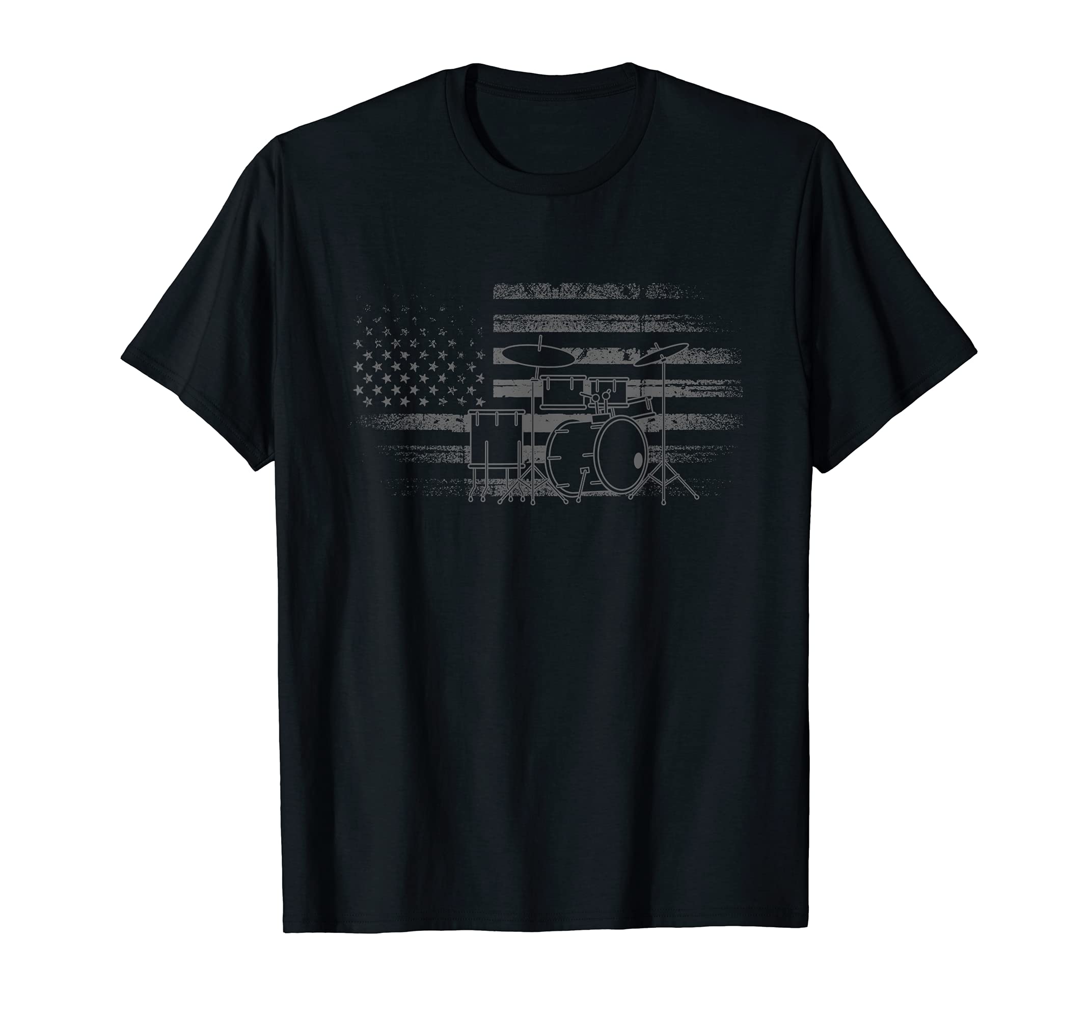 Proud American Drums Player Drumsticks Drummer US Flag Drums T-Shirt