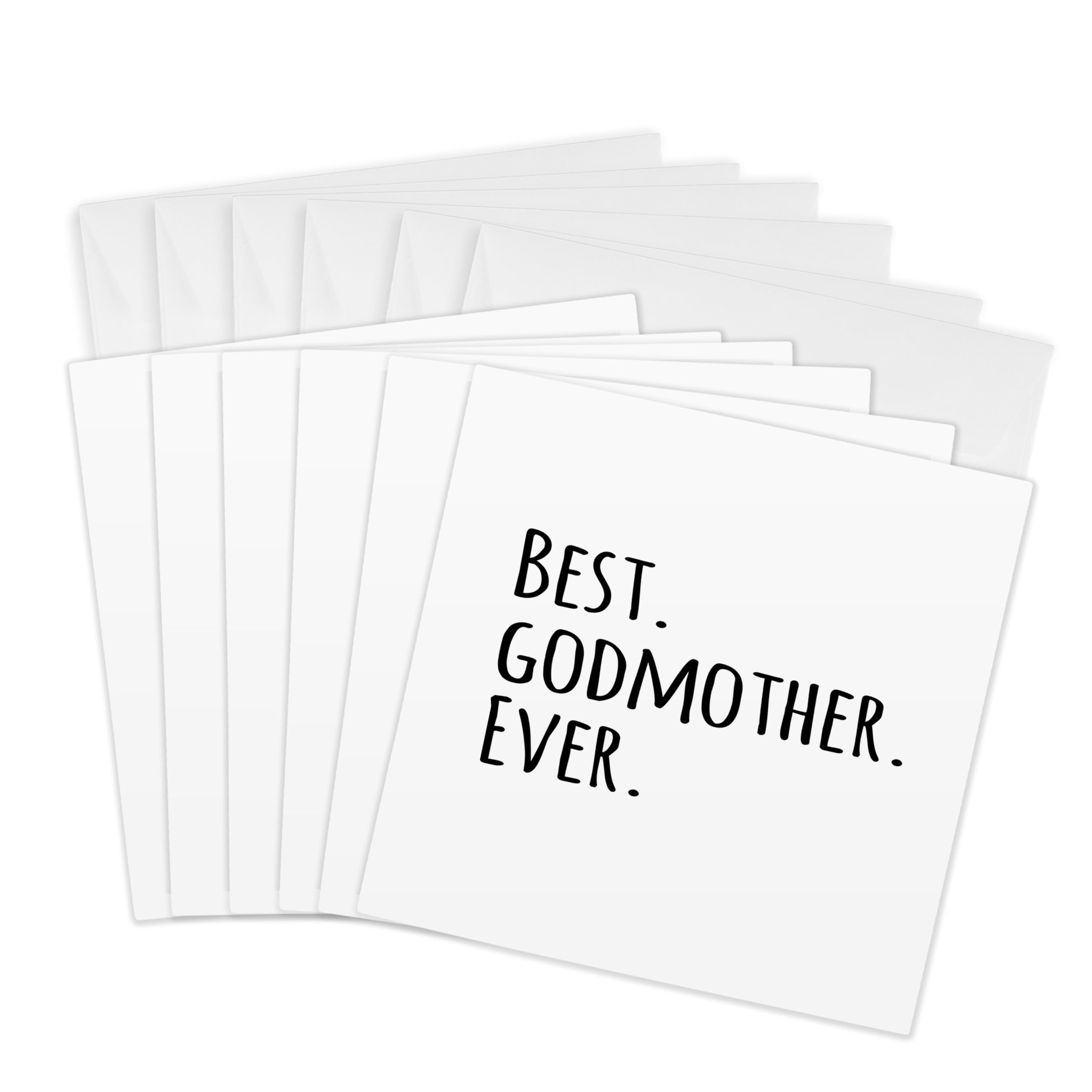 3dRose gc_151526_1 6 x 6-Inch "Best Godmother Ever - Gifts for God Mothers or Godmoms - God Mom - Godparents - Black Text" Greeting Card (Pack of 6)