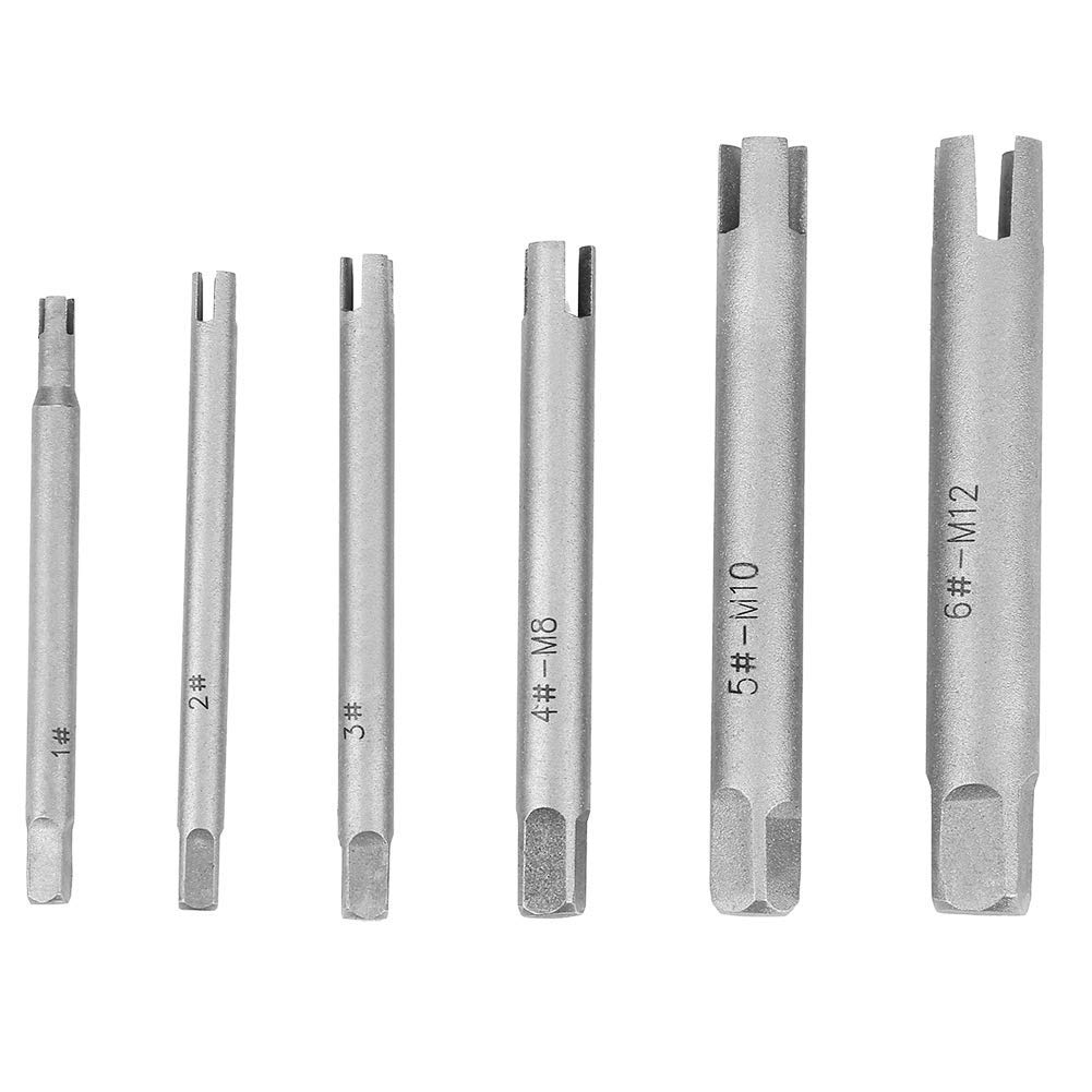 Tap Extractor 4 Flute Screw Remover Broken Head Stripped Tap Extractor Set Steel 3 Types Easy Out Stripped Screw Remover for Broken Screw(6 Pieces)