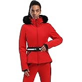 GSOU SNOW Women's Ski Jacket Snowboard Warm Winter Short Slim Snow Coat Jacket Mountain Windproof Waterproof Insulated Hooded