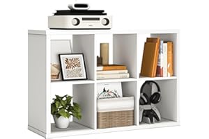 Endearing Limons【2026 Wooden Thick Border】 6 Cube Shelf Storage Organizer with Anti-Tipping Kits + Reversible Open Back Bookc