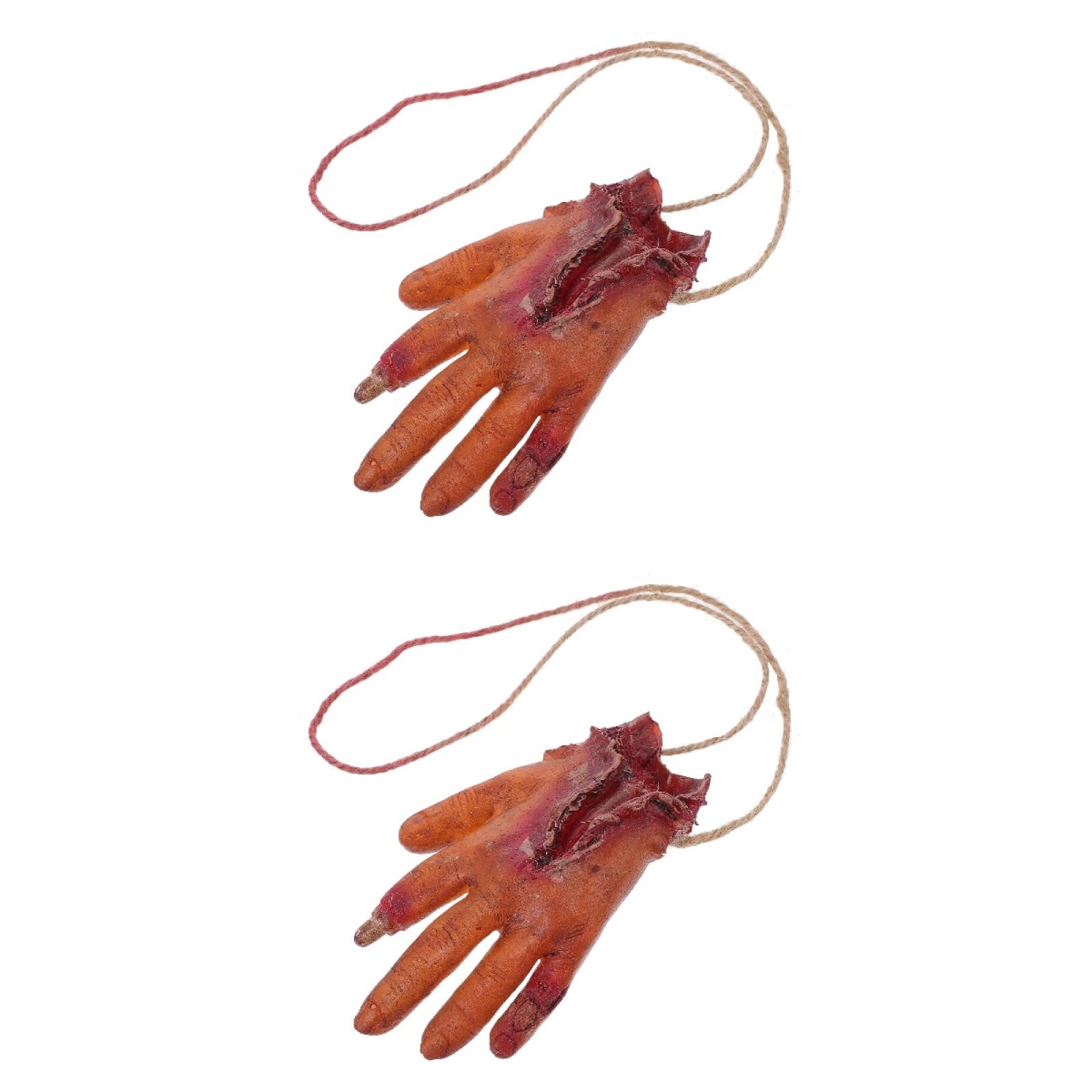 Toyvian 2pcs Halloween Fake Severed Terror Severed Fake Arm Hand Scary Pendant Human residual limbs Hand Scary Severed