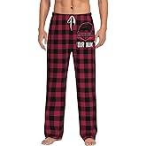 Custom Men's Pajama Pants Sports With Personalized Name Plaid Home Sleep Pants Soft Drawstring Lounge Pajama Bottoms