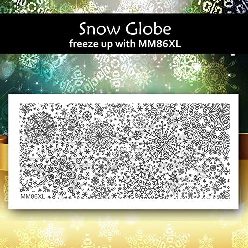 MESSY MANSION MM86XL Christmas Snowflake winter themed Nail Art Stamping Plate