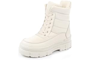 Viapipa Winter Boots for Women Waterproof, Snow Boots for Women, Womens Mid Calf Low Heel Zip Up Anti-Slip Warm Booties Comfortable for Outdoor Walking Hiking