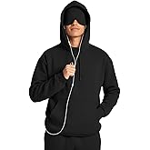 Ainangua Mens Oversized Pullover Essentials Hoodie with Eye Mask Built In Comfor Airplane Mode Travel Sleep Wearable Blanket