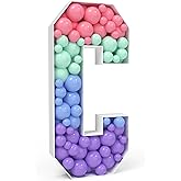 Marquee Letters 3ft Mosaic Balloon Frame Letter C Pre-Cut Foam Board Mosaic Letters for Balloons for Christmas Baby Shower Engagement Wedding Birthday Bachelorette Party Decorations Backdrop Decor