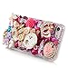Mavis's Diary Phone case Compatible with iPhone 7, iPhone 8 Full Edge 3D Handmade Luxury Bling Crytal Fashion Design Shiny Gem Pearl Rhinestone Diamond Clear Hard Cover (Crown Castle)