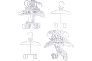Dress Along Dolly White Full-Outfit Hanger 24pk for American 18" Doll Clothes- Hold Your Tops & Bottoms Together Including Dresses, Pants, Shirts, Skirts, & Accessories- Perfect Girl Gift Set