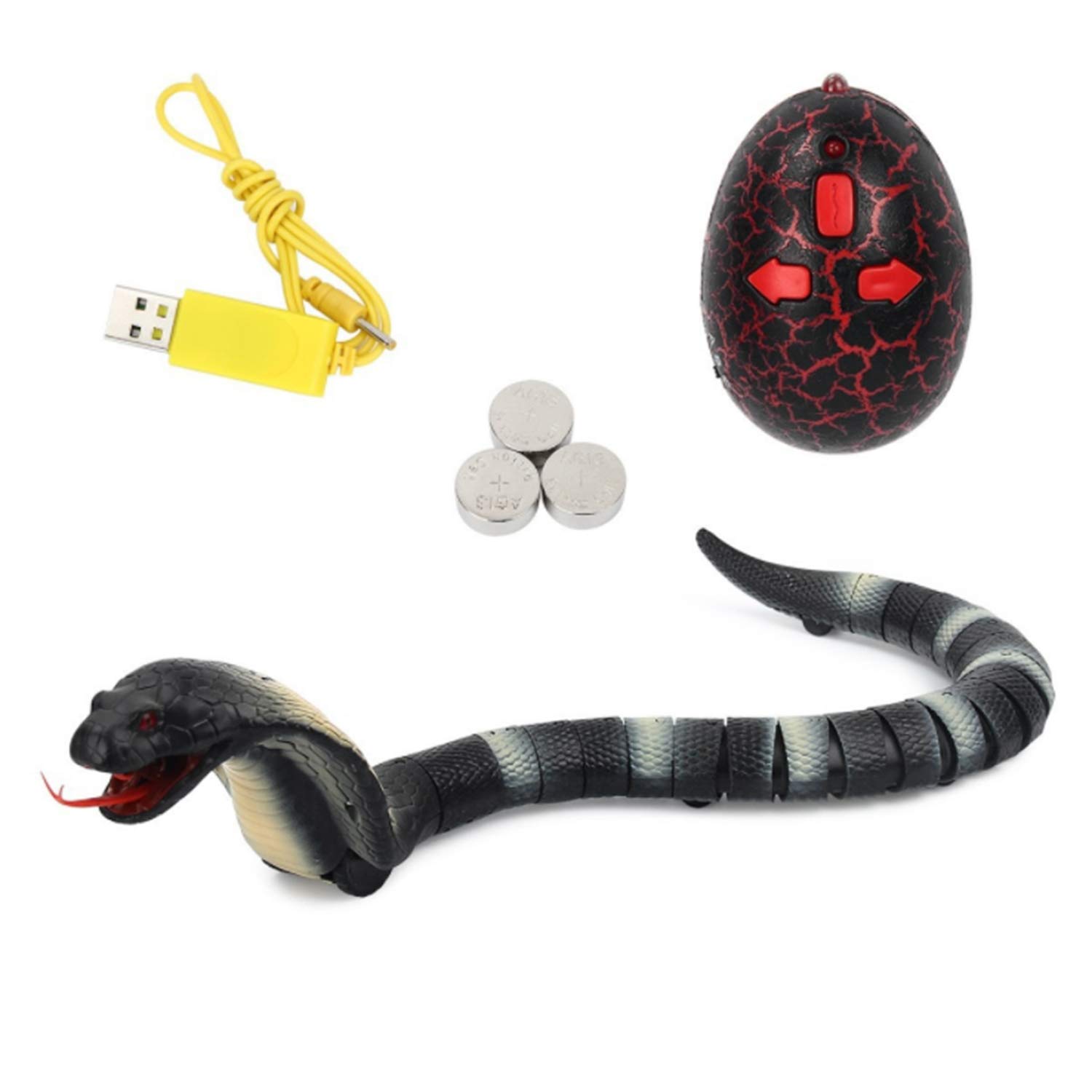 ITODA Electric Realistic Snake Toy Remote Control Snake Toy Rechargeable Smart Sensing Snakes Model Prank Prop Toys Tricky Toys for Halloween Adult