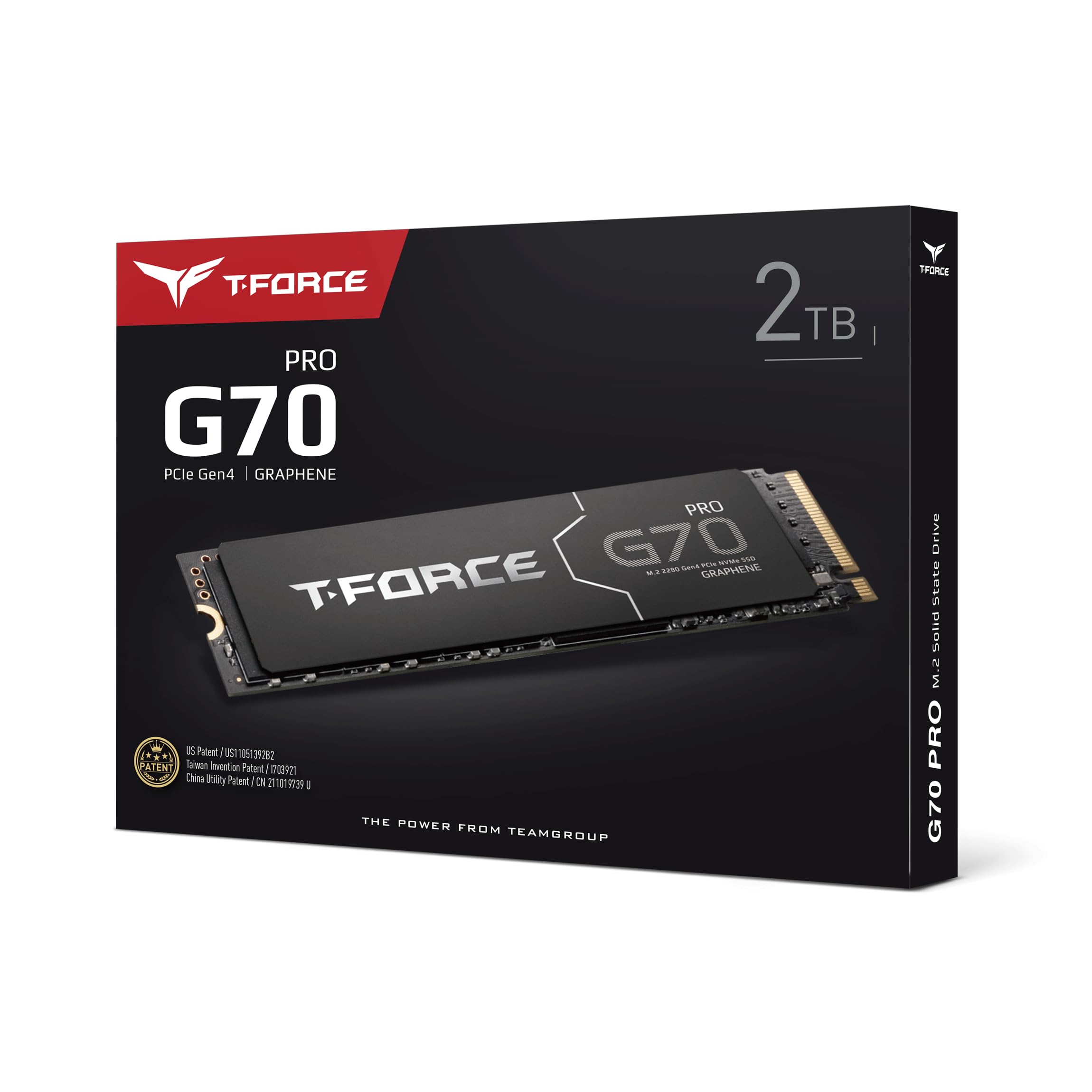 TEAMGROUP T-Force G70 PRO Graphene Heatsink 2TB DRAM SLC Cache 3D TLC NAND NVMe InnoGrit PCIe Gen4x4 M.2 2280 Gaming Internal SSD Works with PS5 Read/Write 7400/6800 MB/s TM8FFH002T0C129