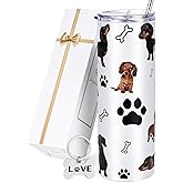 GINGPROUS Dachshund Gifts for Women - Stainless Steel 20oz Tumbler with Lid, Dachshund Pattern for Dog Lovers, Mother's Day, Christmas