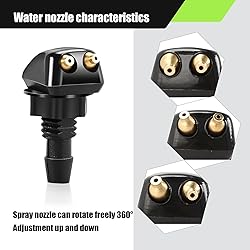 Fluher 2 PCS Car Front Windshield Water Spray