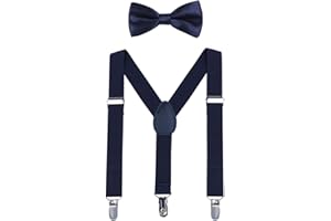 WELROG Kids Suspender Bow Tie Sets - Adjustable Braces With Bowtie Gift Idea for Boys and Girls
