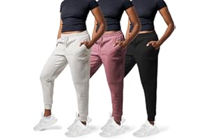Common Stitch 3 Pack Sweatpants Women - Womens Sweatpants with Pockets, Fleece Womens Joggers, Yoga Pants (Available in Plus)