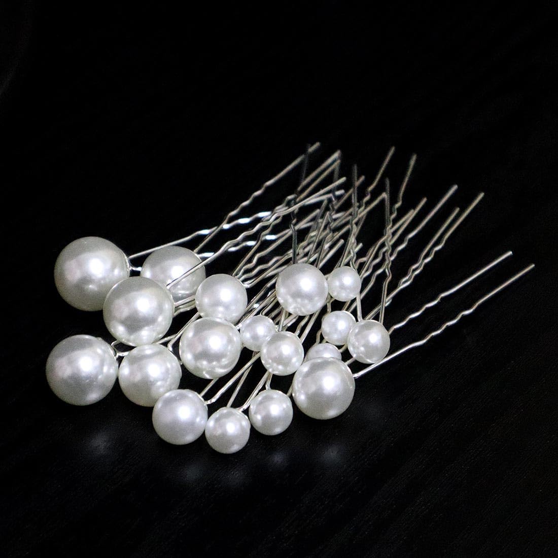 Cubahop 18pcs Wedding Pearl Hair Pins Set U Shaped Hair Clips Hair Style Prom Party Jewelry Boho Vintage Hair Piece for Brides Bridesmaids (Silver)