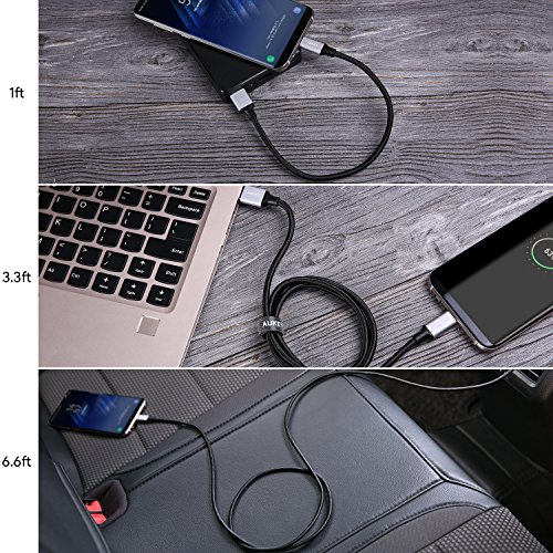 AUKEY-USB-C-Cable-Braided-USB-C-to-USB-30-Cable-Fast-Charge-3ft-x3-6ft-1ft-5-Pack-for-Samsung-S8-Note-8-LG-V20-G6-G5-Google-Pixel-22-XL-HTC-10