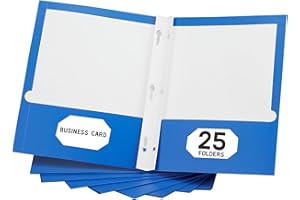 VZCPYTPM 25 Packs Two-Pocket Folder with Prongs,Blue File Folder Letter Size,Paper 2 Pocket Folder Two Pocket Folders for School,Office and Home,3 Metal Prong Folder