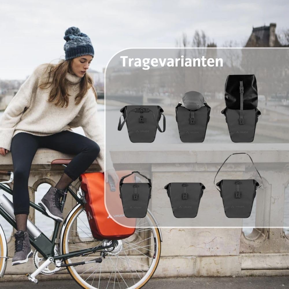 VAUDE Fahrradtaschen für Gepäckträger Aqua Back 2x24L in blau 2 x Hinterradtaschen wasserdicht, Fahrrad Gepäckträgertasche hinten, einfache Befestigung – Made in Germany 4