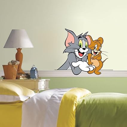 DecorVillaHand Tom Jerry PVC Viny Film Wall Sticker and Decal Size - 58 x 46 cm