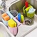 Grocery House Sponge Sink Holder, Hanging Silicone Kitchen Gadget Storage Organizer, Baskets Drain Bag (Gray)