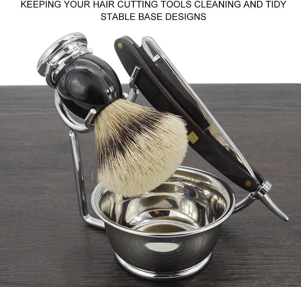 Sonew Stainless Steel Shaving Stand, Razor & Brush Holder Soap Bowl Hair Beard Grooming Kit Supporter, Bathroom Kitchen Space Saver - Image 4