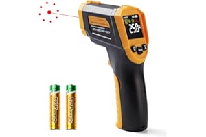 COOLOUS Infrared Thermometer Temperature Gun(NOT for Humans),-58°F~1832°F(-50°C~1000°C),High&Low Alarm,Non-Contact,MAX/MIN/DIF/AVG Display Digital Laser Thermometer Gun for Cooking,Industrial