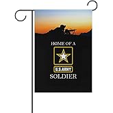 US Military Army Soldier House Flag Armed Forces Rangers Official Licensed United State American Military Veteran Retire Decorative Gift Large Home Garden Double Sided Banner 13" x 18.5" Made in USA