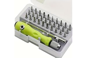 Compact 32-in-1 Precision Screwdriver Set - Magnetic, Portable for Mobile/Camera Repairs (Green)