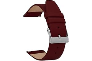 Quick Release Leather Watch Band, Classic Slim Replacement Watch Strap, 22mm, 20mm, 18mm, 16mm, 14mm, 12mm fits Classic and S