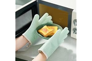 Heat Resistant Durable Silicone Oven Mitt, Oven Gloves with Soft Lining, Kitchen Mitt for Baking Cooking Barbecue, Kitchen Ho