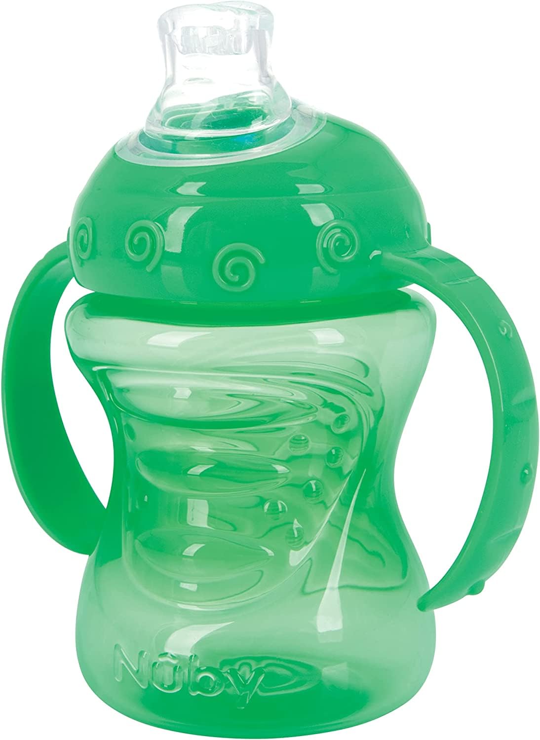 Nuby 8 oz No-Spill Drinking Cup with Two Handles - Green, 1 Pack
