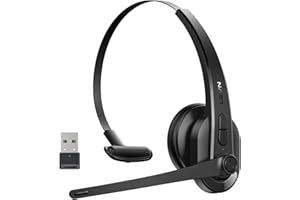 LEVN Wireless Headset with Mic for Work, Bluetooth Headset with Microphone (AI Noise Cancelling), Wireless Headset with Microphone for PC/Computer/Laptop/Work from Home/Office/Call Center/Teams/Zoom