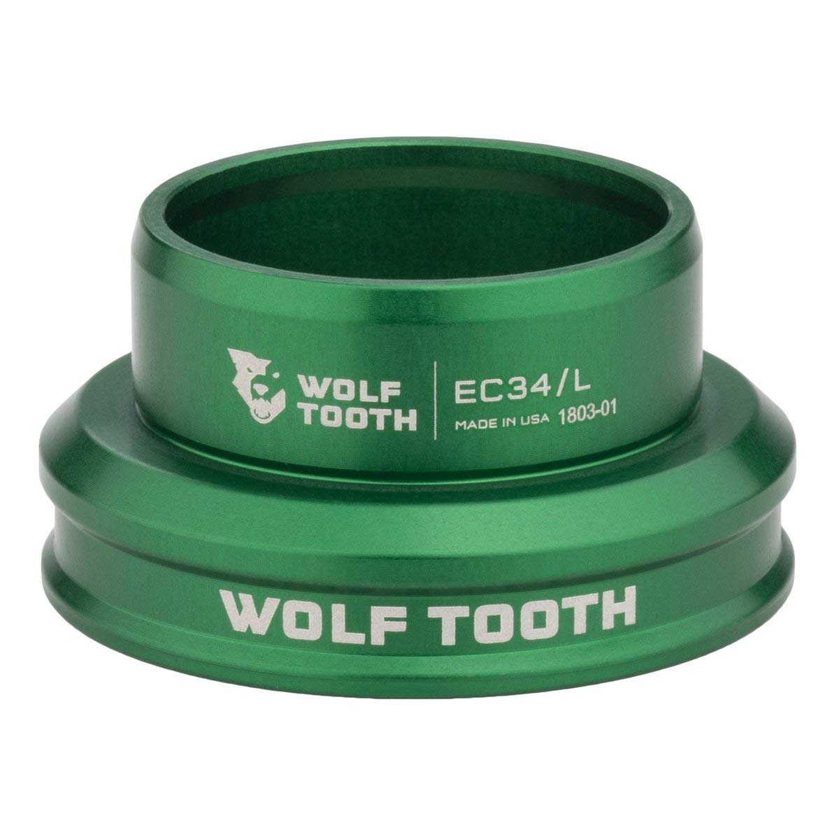 Wolf Tooth Performance EC34/30 Lower Headset Green | Lightweight Aluminium Headset Stainless Steel Bearings Wide Colour Range